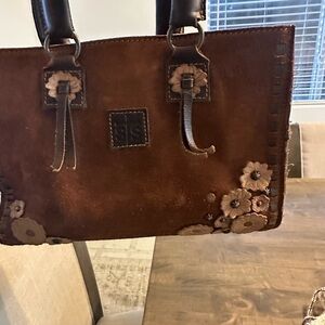 STS Ranchwear Brown Leather Patch Tote